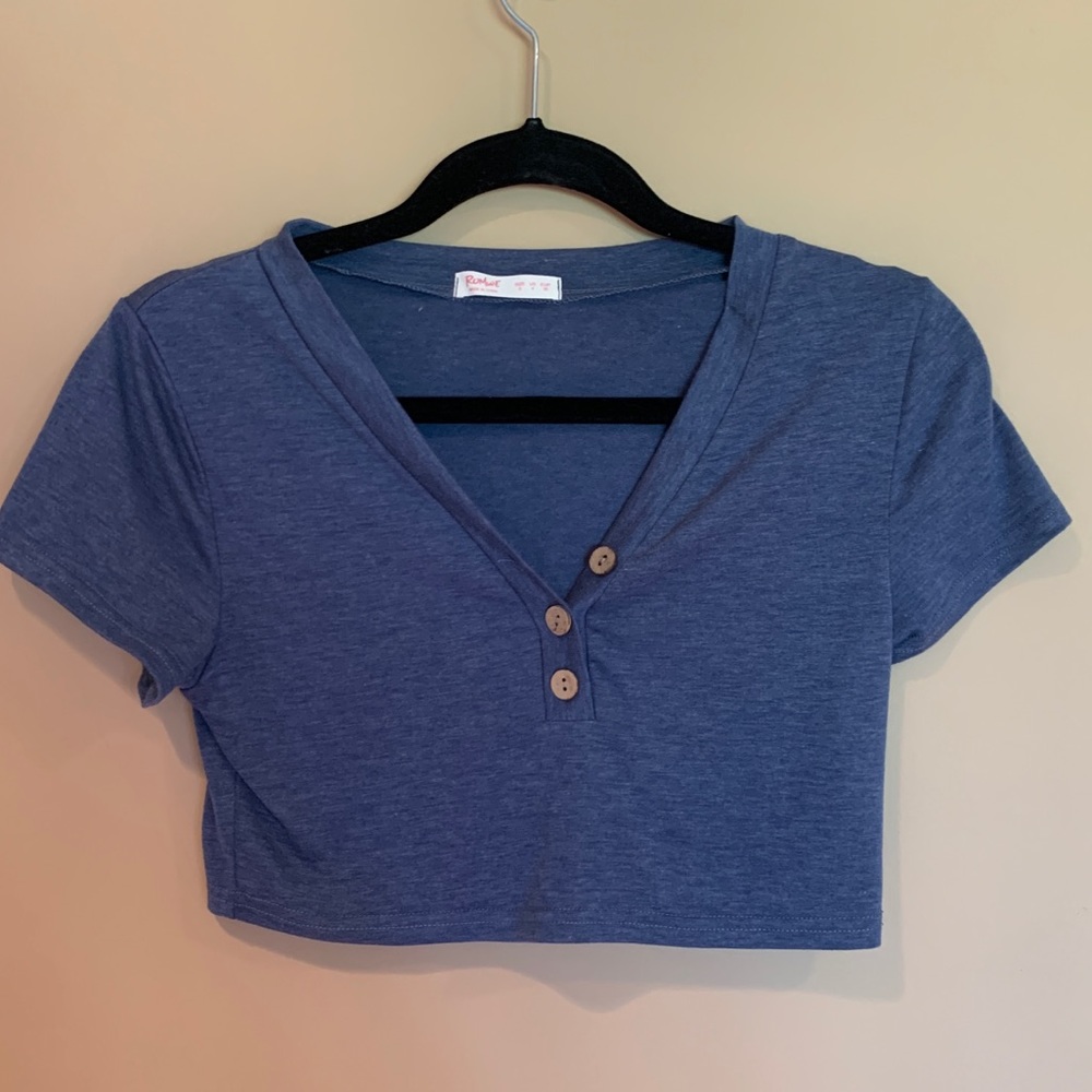 blue crop top